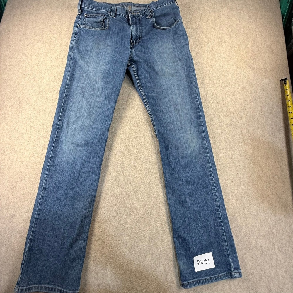 Carhartt Relaxed Fit Jeans Mens 33x32 Blue Denim Straight Leg Workwear